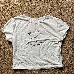 Martini Capri Italy White Graphic Short Sleeve Tee
